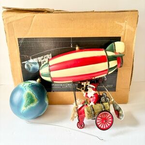 Possible Dreams Flights of Fancy Santas Zooming Zeppelin Christmas Mobile Decor